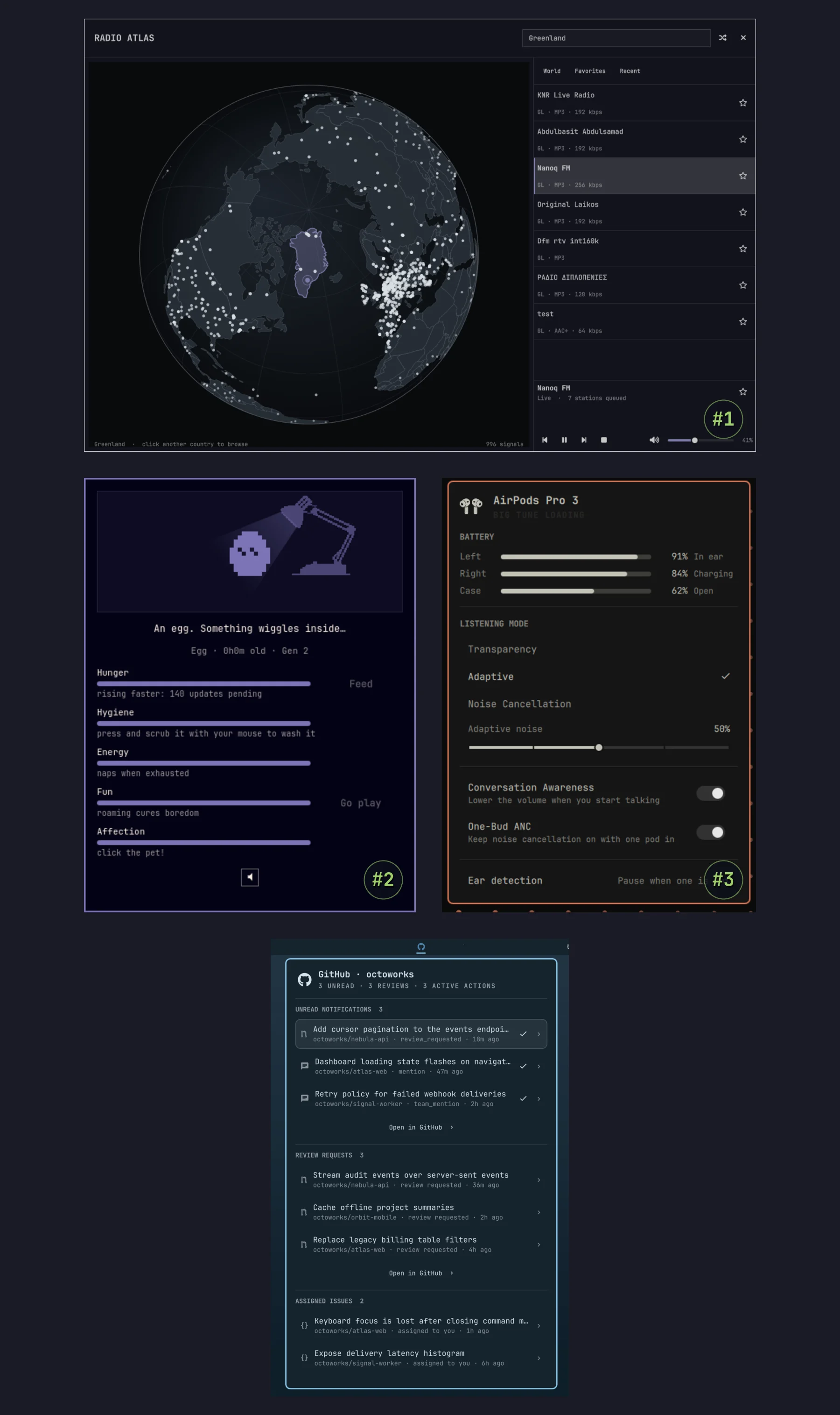 Radio Atlas, Omagotchi, AirPods और GitHub